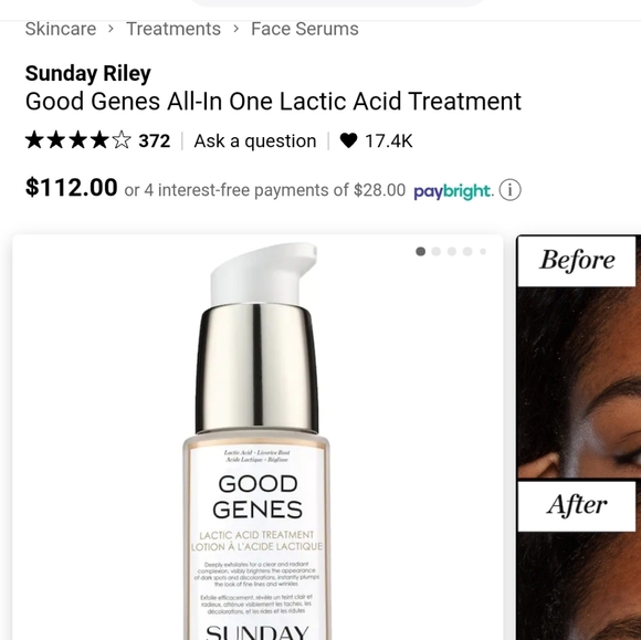 2 FOR $135 - Sunday Riley Good Genes lactic acid - Picture 3 of 3